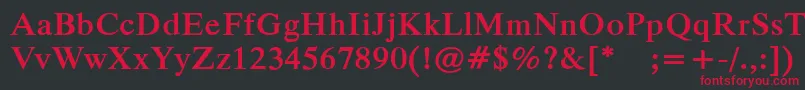 フォントPfparagraphBold – 黒い背景に赤い文字