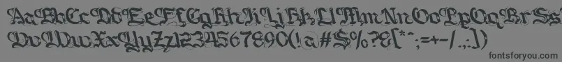 Gotique-Schriftart – Schwarze Schriften auf grauem Hintergrund