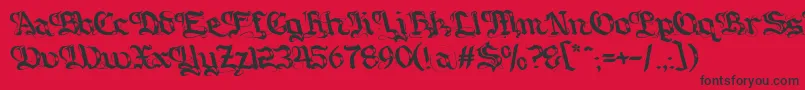 Gotique Font – Black Fonts on Red Background