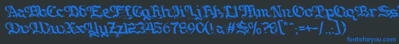 Gotique Font – Blue Fonts on Black Background
