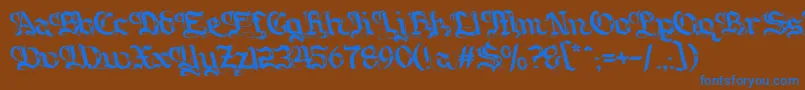 Gotique Font – Blue Fonts on Brown Background