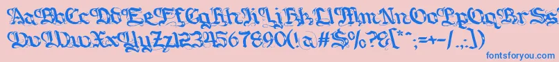 Gotique Font – Blue Fonts on Pink Background