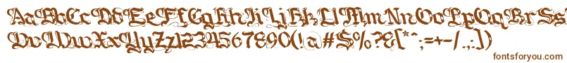 Gotique-Schriftart – Braune Schriften auf weißem Hintergrund