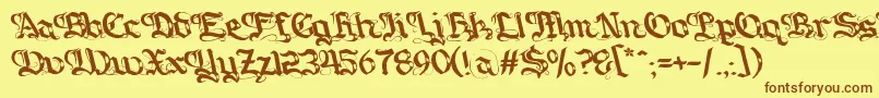 Gotique Font – Brown Fonts on Yellow Background
