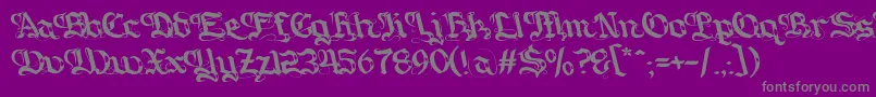 Gotique-Schriftart – Graue Schriften auf violettem Hintergrund
