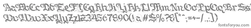 フォントGotique – 白い背景に灰色の文字