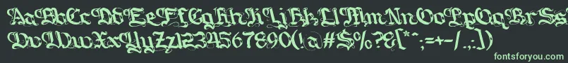 Gotique Font – Green Fonts on Black Background