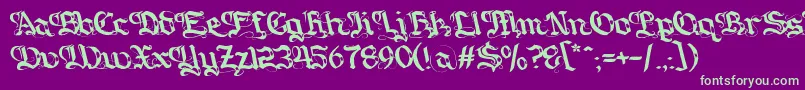 Gotique Font – Green Fonts on Purple Background