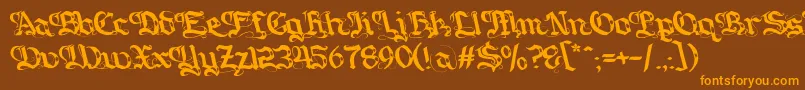 Gotique Font – Orange Fonts on Brown Background