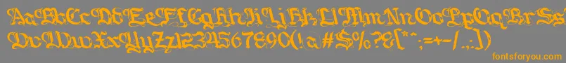 Gotique Font – Orange Fonts on Gray Background