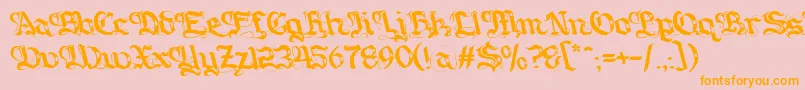 Gotique Font – Orange Fonts on Pink Background