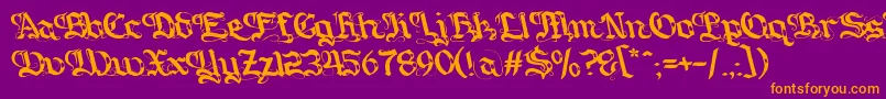 Gotique Font – Orange Fonts on Purple Background