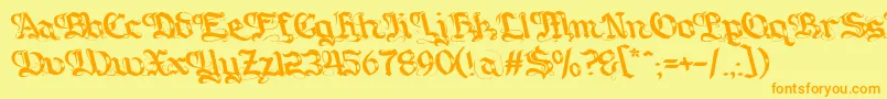Gotique Font – Orange Fonts on Yellow Background