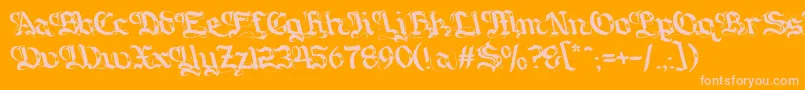Gotique Font – Pink Fonts on Orange Background