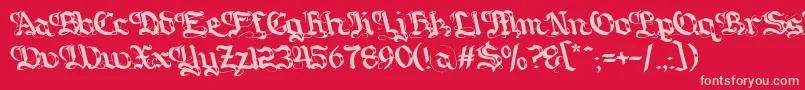 Шрифт Gotique – розовые шрифты на красном фоне