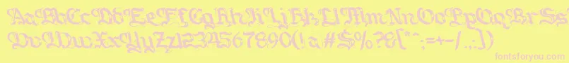 Gotique Font – Pink Fonts on Yellow Background