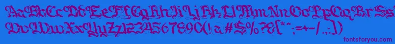 Gotique Font – Purple Fonts on Blue Background