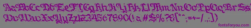 Czcionka Gotique – fioletowe czcionki na szarym tle