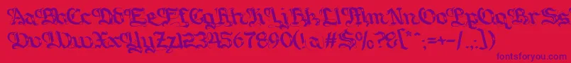 Шрифт Gotique – фиолетовые шрифты на красном фоне