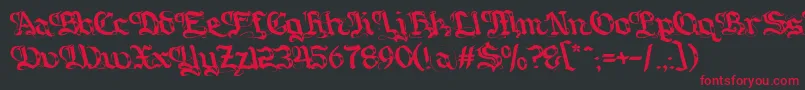 Gotique Font – Red Fonts on Black Background