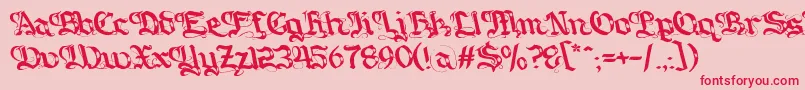 Gotique Font – Red Fonts on Pink Background