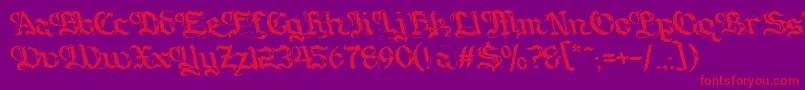 Gotique Font – Red Fonts on Purple Background