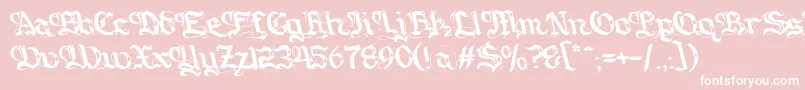 Fonte Gotique – fontes brancas em um fundo rosa