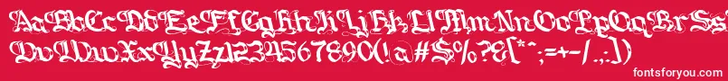 Gotique Font – White Fonts on Red Background