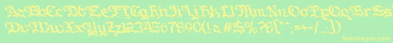 Шрифт Gotique – жёлтые шрифты на зелёном фоне