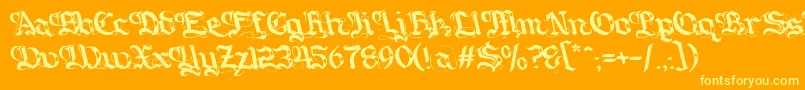 Gotique Font – Yellow Fonts on Orange Background