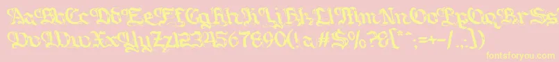 Gotique Font – Yellow Fonts on Pink Background