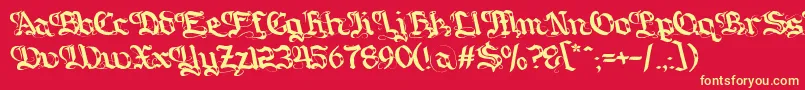 Шрифт Gotique – жёлтые шрифты на красном фоне