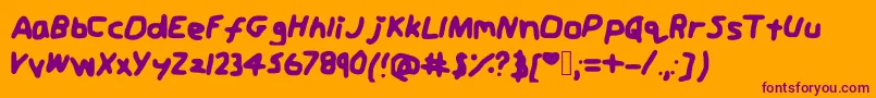 Jordansfontt Font – Purple Fonts on Orange Background