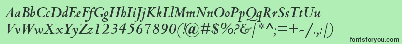 CentaurMtBoldItalic Font – Black Fonts on Green Background