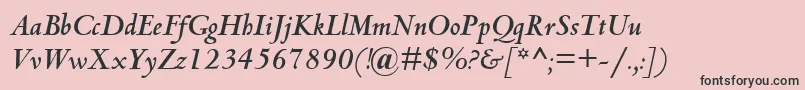CentaurMtBoldItalic Font – Black Fonts on Pink Background