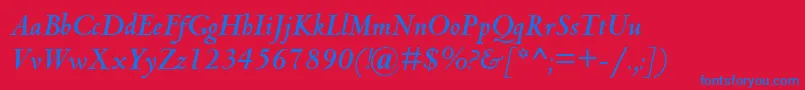Шрифт CentaurMtBoldItalic – синие шрифты на красном фоне