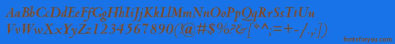CentaurMtBoldItalic Font – Brown Fonts on Blue Background