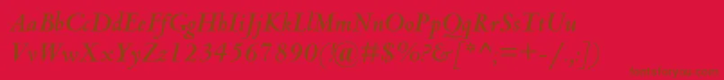 フォントCentaurMtBoldItalic – 赤い背景に茶色の文字