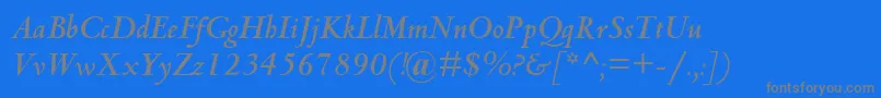 CentaurMtBoldItalic Font – Gray Fonts on Blue Background