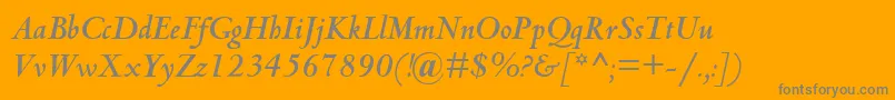 CentaurMtBoldItalic Font – Gray Fonts on Orange Background
