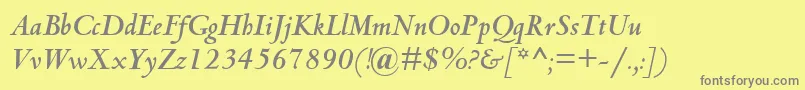 CentaurMtBoldItalic Font – Gray Fonts on Yellow Background