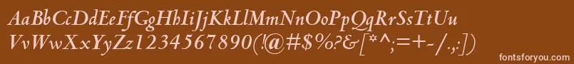 CentaurMtBoldItalic Font – Pink Fonts on Brown Background