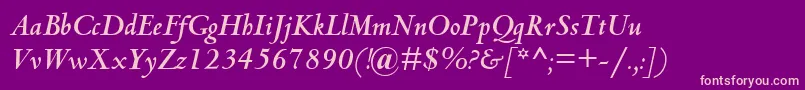CentaurMtBoldItalic Font – Pink Fonts on Purple Background