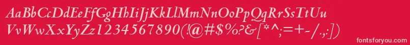 フォントCentaurMtBoldItalic – 赤い背景にピンクのフォント