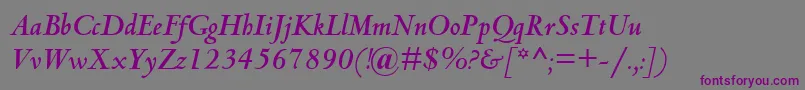 Шрифт CentaurMtBoldItalic – фиолетовые шрифты на сером фоне