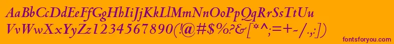 フォントCentaurMtBoldItalic – オレンジの背景に紫のフォント