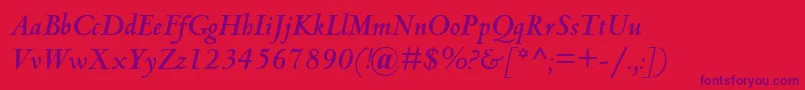 fuente CentaurMtBoldItalic – Fuentes Moradas Sobre Fondo Rojo
