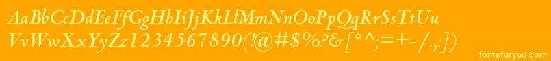 CentaurMtBoldItalic Font – Yellow Fonts on Orange Background