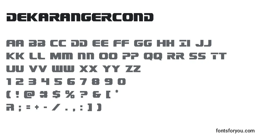 Schriftart Dekarangercond – Alphabet, Zahlen, spezielle Symbole