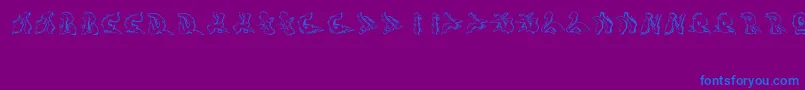 Sotra-Schriftart – Blaue Schriften auf violettem Hintergrund